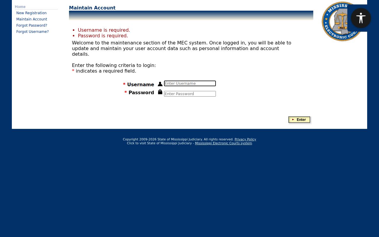 Tishomingo County case lookup PAMEC public access login