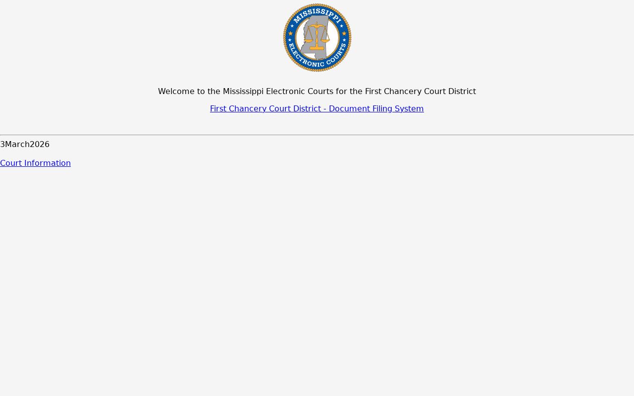 Tishomingo County civil docket First Chancery MEC landing page
