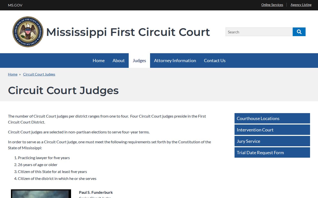 Tishomingo County court dates First Circuit judge roster