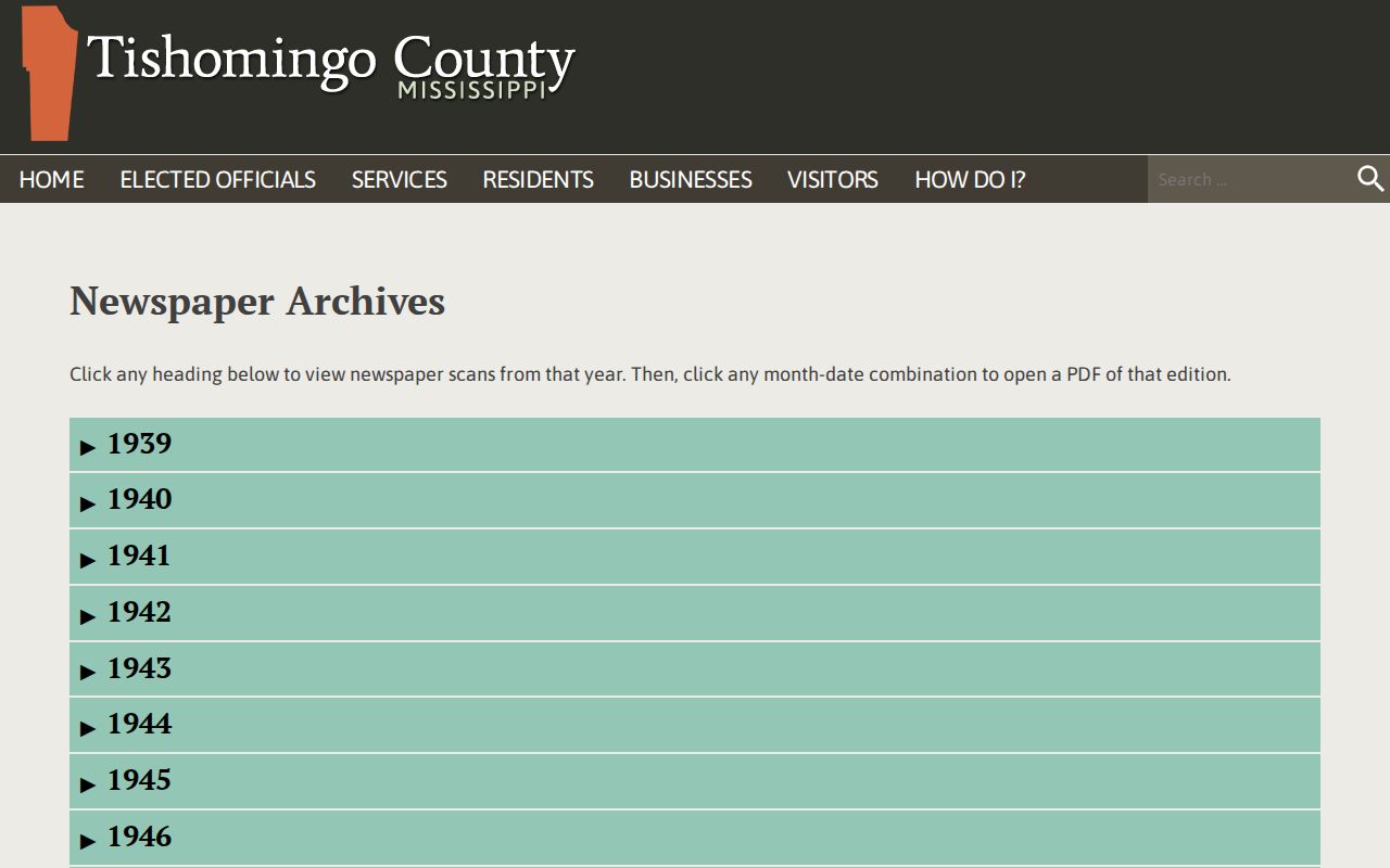 Tishomingo court docket county archive route